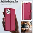 For iPhone 12 / 12 Pro LC.IMEEKE L2 Series Detachable Magsafe PU Phone Case with Lanyard(Red) - 3