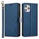 For iPhone 12 Pro Max LC.IMEEKE L2 Series Detachable Magsafe PU Phone Case with Lanyard(Blue) - 1