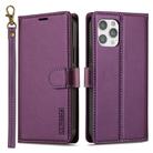 For iPhone 12 Pro Max LC.IMEEKE L2 Series Detachable Magsafe PU Phone Case with Lanyard(Purple) - 1