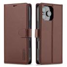 For iPhone 16 Pro Max LC.IMEEKE L2 Series Detachable Magsafe PU Phone Case with Lanyard(Brown) - 1