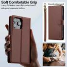 For iPhone 16 Pro Max LC.IMEEKE L2 Series Detachable Magsafe PU Phone Case with Lanyard(Brown) - 2