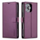 For iPhone 16 Pro Max LC.IMEEKE L2 Series Detachable Magsafe PU Phone Case with Lanyard(Purple) - 1