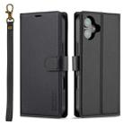 For iPhone 16 Plus LC.IMEEKE L2 Series Detachable Magsafe PU Phone Case with Lanyard(Black) - 1