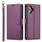 For iPhone 16 Plus LC.IMEEKE L2 Series Detachable Magsafe PU Phone Case with Lanyard(Purple) - 1