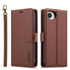 For iPhone 16e LC.IMEEKE L2 Series Detachable Magsafe PU Phone Case with Lanyard(Brown) - 1