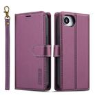 For iPhone 16e LC.IMEEKE L2 Series Detachable Magsafe PU Phone Case with Lanyard(Purple) - 1
