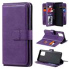 For Samsung Galaxy A91 / S10 Lite Multifunctional Magnetic Copper Buckle Horizontal Flip Solid Color Leather Case with 10 Card Slots & Wallet & Holder & Photo Frame(Purple) - 1