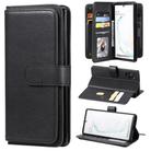 For Samsung Galaxy Note10+ Multifunctional Magnetic Copper Buckle Horizontal Flip Solid Color Leather Case with 10 Card Slots & Wallet & Holder & Photo Frame(Black) - 1
