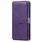 For Samsung Galaxy Note10+ Multifunctional Magnetic Copper Buckle Horizontal Flip Solid Color Leather Case with 10 Card Slots & Wallet & Holder & Photo Frame(Purple) - 1