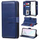 For Samsung Galaxy Note10+ Multifunctional Magnetic Copper Buckle Horizontal Flip Solid Color Leather Case with 10 Card Slots & Wallet & Holder & Photo Frame(Dark Blue) - 1