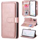 For Samsung Galaxy Note10+ Multifunctional Magnetic Copper Buckle Horizontal Flip Solid Color Leather Case with 10 Card Slots & Wallet & Holder & Photo Frame(Rose Gold) - 1