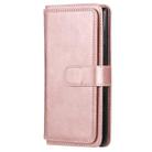 For Samsung Galaxy Note10+ Multifunctional Magnetic Copper Buckle Horizontal Flip Solid Color Leather Case with 10 Card Slots & Wallet & Holder & Photo Frame(Rose Gold) - 2