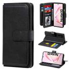 For Samsung Galaxy Note10 Multifunctional Magnetic Copper Buckle Horizontal Flip Solid Color Leather Case with 10 Card Slots & Wallet & Holder & Photo Frame(Black) - 1