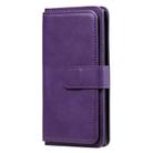 For Samsung Galaxy Note10 Multifunctional Magnetic Copper Buckle Horizontal Flip Solid Color Leather Case with 10 Card Slots & Wallet & Holder & Photo Frame(Purple) - 1