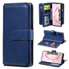 For Samsung Galaxy Note10 Multifunctional Magnetic Copper Buckle Horizontal Flip Solid Color Leather Case with 10 Card Slots & Wallet & Holder & Photo Frame(Dark Blue) - 1