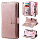 For Samsung Galaxy Note10 Multifunctional Magnetic Copper Buckle Horizontal Flip Solid Color Leather Case with 10 Card Slots & Wallet & Holder & Photo Frame(Rose Gold) - 1