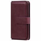 For Samsung Galaxy S9 Multifunctional Magnetic Copper Buckle Horizontal Flip Solid Color Leather Case with 10 Card Slots & Wallet & Holder & Photo Frame(Wine Red) - 2