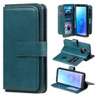 For Samsung Galaxy S9 Multifunctional Magnetic Copper Buckle Horizontal Flip Solid Color Leather Case with 10 Card Slots & Wallet & Holder & Photo Frame(Dark Green) - 1