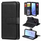 For Samsung Galaxy S9 Multifunctional Magnetic Copper Buckle Horizontal Flip Solid Color Leather Case with 10 Card Slots & Wallet & Holder & Photo Frame(Black) - 1