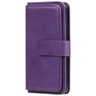 For Samsung Galaxy S9 Multifunctional Magnetic Copper Buckle Horizontal Flip Solid Color Leather Case with 10 Card Slots & Wallet & Holder & Photo Frame(Purple) - 1