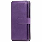 For Samsung Galaxy S10+ Multifunctional Magnetic Copper Buckle Horizontal Flip Solid Color Leather Case with 10 Card Slots & Wallet & Holder & Photo Frame(Purple) - 2