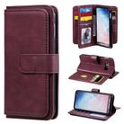 For Samsung Galaxy S10e Multifunctional Magnetic Copper Buckle Horizontal Flip Solid Color Leather Case with 10 Card Slots & Wallet & Holder & Photo Frame(Wine Red) - 1
