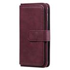 For Samsung Galaxy S10e Multifunctional Magnetic Copper Buckle Horizontal Flip Solid Color Leather Case with 10 Card Slots & Wallet & Holder & Photo Frame(Wine Red) - 2
