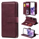 For Samsung Galaxy S20+ 5G Multifunctional Magnetic Copper Buckle Horizontal Flip Solid Color Leather Case with 10 Card Slots & Wallet & Holder & Photo Frame(Wine Red) - 1