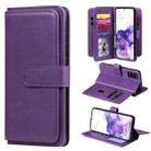 For Samsung Galaxy S20+ 5G Multifunctional Magnetic Copper Buckle Horizontal Flip Solid Color Leather Case with 10 Card Slots & Wallet & Holder & Photo Frame(Purple) - 1