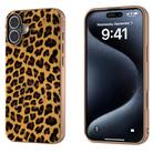 For iPhone 16 Plus Nano Plating Leopard Print Phone Case(Brown) - 1