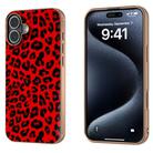 For iPhone 16 Plus Nano Plating Leopard Print Phone Case(Red) - 1