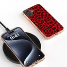 For iPhone 16 Plus Nano Plating Leopard Print Phone Case(Red) - 2