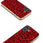 For iPhone 16 Plus Nano Plating Leopard Print Phone Case(Red) - 3