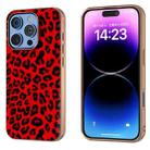 For iPhone 16 Pro Nano Plating Leopard Print Phone Case(Red) - 1