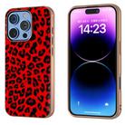 For iPhone 16 Pro Max Nano Plating Leopard Print Phone Case(Red) - 1