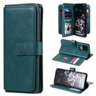 For Samsung Galaxy S20 Ultra 5G Multifunctional Magnetic Copper Buckle Horizontal Flip Solid Color Leather Case with 10 Card Slots & Wallet & Holder & Photo Frame(Dark Green) - 1