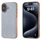 For iPhone 16 Plus Nano Plating Diamond Texture Phone Case(Black) - 1