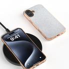 For iPhone 16 Plus Nano Plating Diamond Texture Phone Case(Silver) - 2