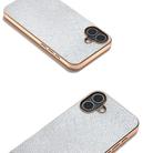 For iPhone 16 Plus Nano Plating Diamond Texture Phone Case(Silver) - 3