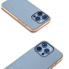 For iPhone 16 Pro Max ABEEL Genuine Leather Mino Series Nano Plating Phone Case(Blue) - 3