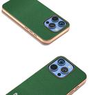 For iPhone 16 Pro Max ABEEL Genuine Leather Mino Series Nano Plating Phone Case(Green) - 3