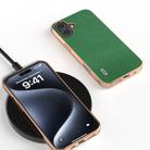 For iPhone 16 Plus ABEEL Genuine Leather Mino Series Nano Plating Phone Case(Green) - 2