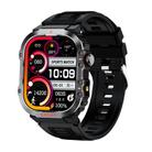 G45 2.01 inch Screen Silicone Strap 10m Waterproof Smart Watch, Support Flashlight / Bluetooth Call / HRV(Black) - 1