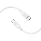 BOROFONE BX113 60W USB-C / Type-C to Type-C Silicone Charging Data Cable, Length:1m(White) - 3