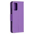 For Samsung Galaxy Note20 Litchi Texture Pure Color Horizontal Flip Leather Case with Holder & Card Slots & Wallet & Lanyard(Purple) - 2
