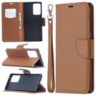 For Samsung Galaxy Note20 Ultra Litchi Texture Pure Color Horizontal Flip Leather Case with Holder & Card Slots & Wallet & Lanyard(Brown) - 1