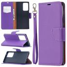 For Samsung Galaxy Note20 Ultra Litchi Texture Pure Color Horizontal Flip Leather Case with Holder & Card Slots & Wallet & Lanyard(Purple) - 1