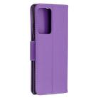 For Samsung Galaxy Note20 Ultra Litchi Texture Pure Color Horizontal Flip Leather Case with Holder & Card Slots & Wallet & Lanyard(Purple) - 3