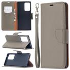 For Samsung Galaxy Note20 Ultra Litchi Texture Pure Color Horizontal Flip Leather Case with Holder & Card Slots & Wallet & Lanyard(Grey) - 1