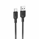 BOROFONE BX113 3A USB to USB-C / Type-C Silicone Charging Data Cable, Length:1m(Black) - 1